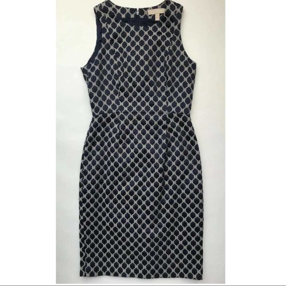 Banana Republic Size 0P Sleeveless Navy Gold Dress